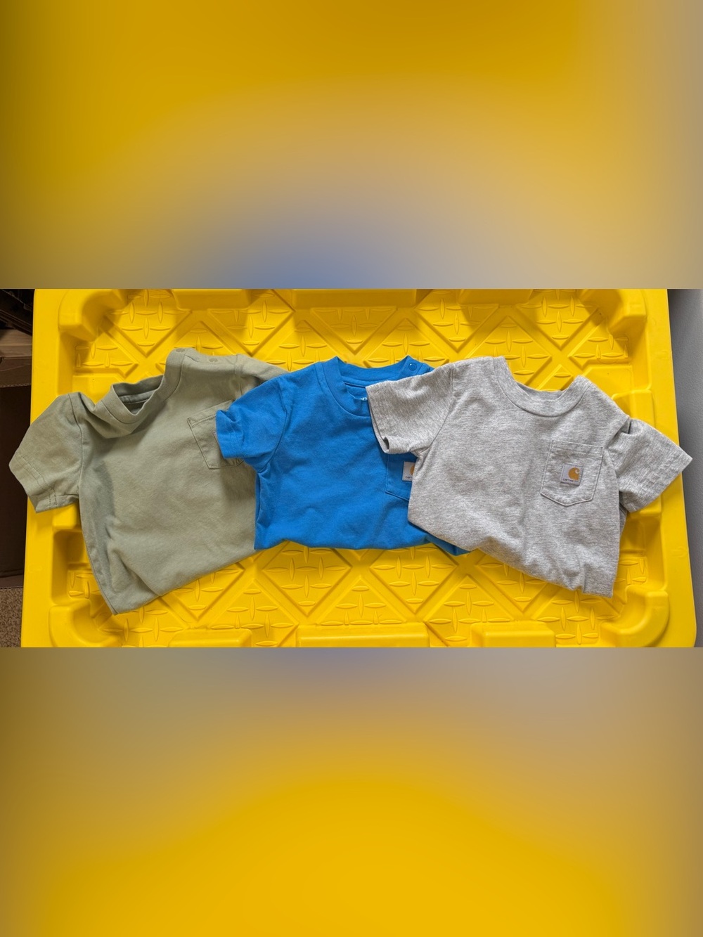 Carhartt Kids' Short-Sleeve Tee Onesie Pack in Olive, Blue & Gray BUNDLE